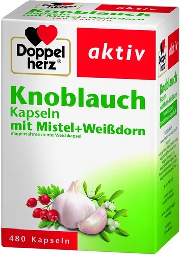 DOPPELHERZ Knobl.Kap.m.Mistel+Weißdorn+Vitamin B1 480 St.