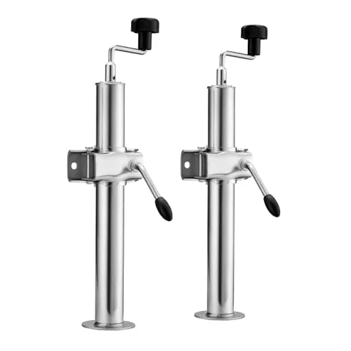 XPOtool Anhängerstütze 2 Stück – Höhenverstellbar 510-760 mm, 2000 kg Traglast - Zwei robuste Anhängerstützen aus Stahl, höhenverstellbar von 510 bis 760 mm. Ideal für sicheres Abstellen und zuverlässige Unterstützung bei Reparaturen oder beim Be- und Entladen. Einfache Handhabung ohne Werkzeug.