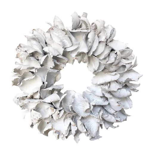 Kranz Naturkranz Palmblatt weiß 25 cm