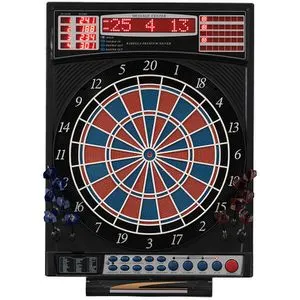 Karella Dartscheibe Set, elektronisch für Softdarts - Dartautomat mit 41 Spielen für bis zu 16 Spieler, inklusive 24 Dartpfeilen und LED-Displays für optimale Sichtbarkeit. Ideal für Turniere und Freizeitspaß!