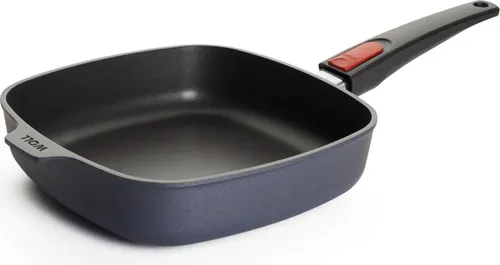Woll Diamond Lite Gusspfanne, viereckig 24x24 cm - Pfanne mit abnehmbarem Stiel, ideal für alle Herdarten inkl. Induktion. Ultra-harte Diamantversiegelung für nahezu fettfreies Kochen und einfache Reinigung.