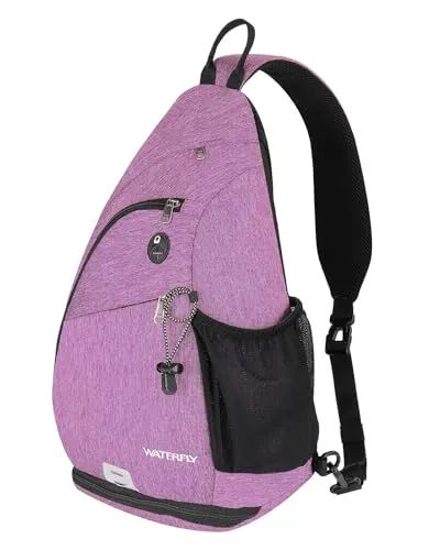 WATERFLY Sling Bag Crossbody Backpack - Multifunktionaler Rucksack mit 7 Fächern, wasserabweisend und atmungsaktiv - ideal für Outdoor-Sport, Wandern und Reisen.