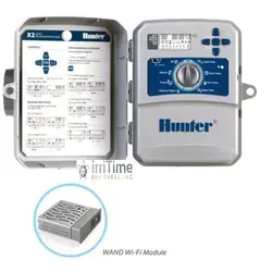 X2-401E Hunter Steuergerät: WLAN-fähiges Bewässerungsmanagement für 4 Stationen - Bewässerungssystem mit Hydrawise Software, optimiert für Wassersparen und einfaches Online-Management. Ideal für gesunde Rasenflächen und komfortable Standortbetreuung.
