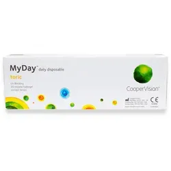 MyDay Toric (30er Packung) Tageslinsen (2.5 dpt, Zyl. -0.75, Achse 10 & BC 8.6) mit UV-Schutz für Allergiker & trockenere Augen