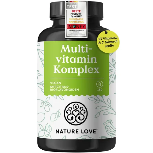 Nature Love Multivitamin Komplex – 180 vegane Kapseln – Vitamine A-Z & Minerale