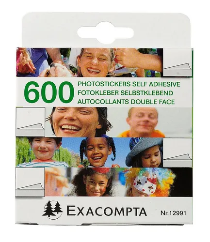 EXACOMPTA Einsteck-Fotoalbum 10x Packung 600 beidseitig klebenden Fotoecken - Weiß - 12991E, Fotoalben Accessories