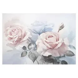 Wallarena Fototapete Blumen Rose Pastell Vlies Tapete Wohnzimmer Schlafzimmer Wandtapete, Glatt Vlies Struktur Vinyl, Gemalt, Tapete inklusive Kleister Vliestapete Motivtapete 3.68 m x 2.54 m