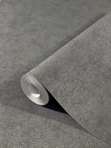 marburg Tapete Grau Silber Anthrazit Uni Modern für Wohnzimmer Schlafzimmer oder Küche Made in Germany Premium Qualität 32406