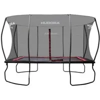 HUDORA 4square Trampolin 244x366 - Rechteckiges Sporttrampolin für bis zu 120 kg, ideal für Familien. Genießen Sie hohe Sprungkraft und optimale Stabilität dank 76 doppelkonischen Stahlfedern.