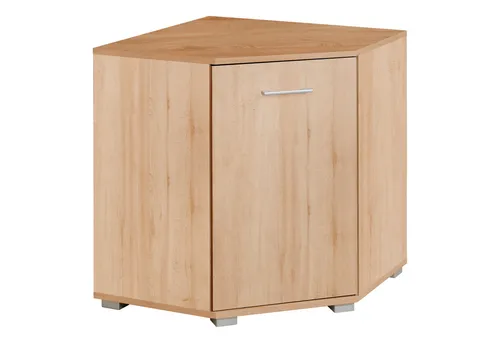Priess Eckkommode edelbuchefarben - Eckkommode in edelbuchefarben, platzsparend und pflegeleicht mit verstellbaren Böden, ideal für jedes Wohnkonzept.