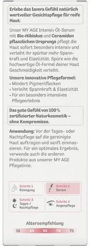 Lavera My Age Intensiv Öl-Serum 30 ml - Arzneimittel für strahlende Haut, nährendes Elixier mit intensiver Feuchtigkeit für jugendlichen Teint.