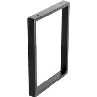 WAGNER Möbelbein Design Rahmen - 400 x 300 mm, pulverbeschichtet in Schwarz - Möbelfüße im Industrie Look, aus robustem pulverbeschichtetem Stahl mit 2 Bohrungen für einfache Montage – ideal für individuelle Möbelprojekte.