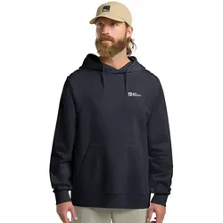 Jack Wolfskin Hoodie "Essential" in Dunkelblau - Größe M - Herren Hoodie aus Bio-Baumwolle mit Kapuze und Kängurutasche, ideal für lässige Outfits und umweltbewusste Mode.