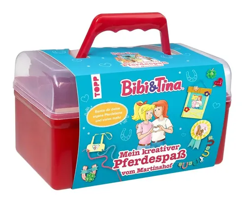 Bibi & Tina - Mein kreativer Pferdespaß vom Martinshof - Kreativitätsspiel für Kinder ab 7 Jahren, mit hochwertiger Pferdeputzbox und vielseitigen Bastelmaterialien für unvergessliche Abenteuer in der Pferdewelt.
