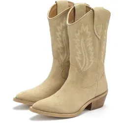 LASCANA Cowboy Boots Cowboy Stiefelette, Western Stiefel aus hochwertigem Leder - Wanderschuhe mit modischer Cowboy Stiefelette aus 100% Rindsleder, ideal für stilvolle Outdoor-Abenteuer und bequemes Tragen.