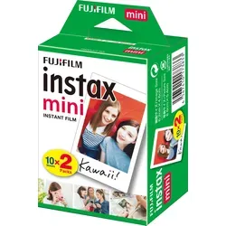 Fujifilm Instax Mini Colorfilm Glossy (20 Stück) - Fotofilme für Fujifilm Instax Mini Kameras, 20 Bögen in der Größe 5,4 x 8,6 cm für brillante Sofortbilder mit klassischem weißen Rand.