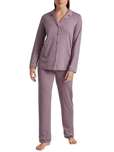 CALIDA Night Lovers Pyjama, durchgeknöpft Damen - Schlafanzüge für Damen, aus 100% PIMA-Baumwolle für höchsten Tragekomfort und mit elegantem Millefleur-Print.