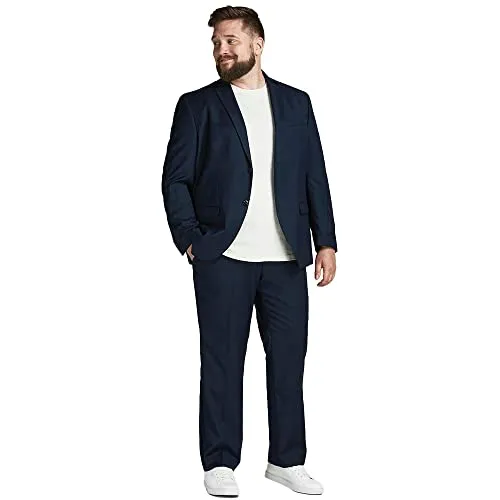 JACK&JONES PLUS Men's JPRFRANCO Suit PS Anzug, Dark Navy, 62 - Hochwertiger Herrenanzug mit einreihigem Blazer und komfortabler Viskosemischfaser, ideal für elegante Anlässe und den perfekten Auftritt.