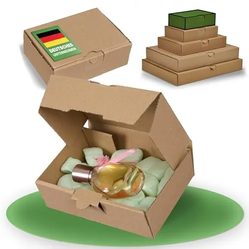 smiley pack 200 Maxibriefkartons 160 x 110 x 50 mm braun (200 Stück) DIN A6 Maxibrief Versandkarton für DHL DPD GLS Hermes Warensendung Büchersendung mit Steckverschluss