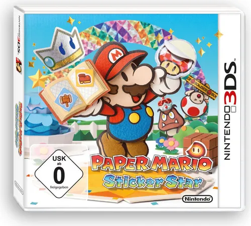 Paper Mario: Sticker Star - Nintendo 3DS Spiel, erlebe ein kreatives Abenteuer mit einzigartigen Stickern, um Rätsel zu lösen und Gegner zu besiegen!