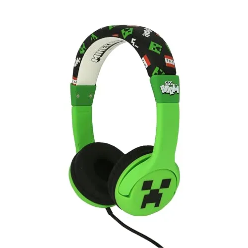OTL Technologies Minecraft Kinder Headphones - Kopfhörer für Kinder, akustisch sicher mit 85 dB, verstellbar und gepolstert für optimalen Komfort. Ideal für kleine Gamer von 3 bis 7 Jahren.