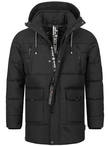 Indicode Winterjacke INWess - Funktionsjacke für kalte Tage, aus robustem 100% Polyamid, mit winddichter Kapuze und warmem Innenfutter aus 100% Polyester für optimalen Komfort und Schutz.