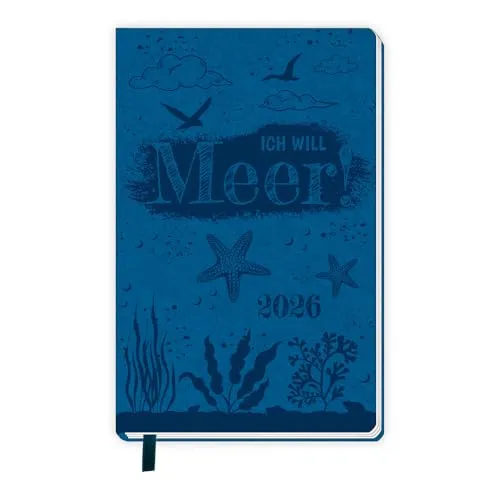 TRÖTSCH - Taschenkalender A6 Soft Touch Maritim 2026 - Praktischer Soft Touch Terminkalender im maritimen Design, ideal für die Planung von Freizeitaktivitäten und perfekt für unterwegs.