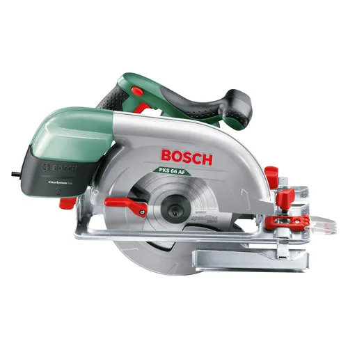 Bosch Kreissäge PKS 66 AF - 1600 Watt, präzise Schnitte bis 66 mm Schnitttiefe, inklusive Führungsschiene und CleanSystem Box für sauberes Arbeiten