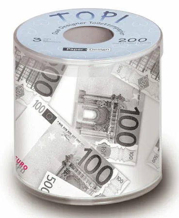 Toilettenpapier Euroscheine Geldscheine - Euro - Hochzeit - Spaß - eine Rolle