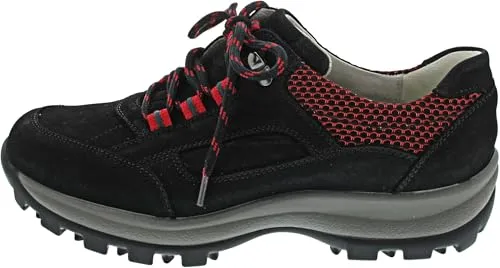 Waldläufer Holly Wanderschuh Schwarz - Komfortabler Damen-Sporthalbschuh - Wanderschuhe mit herausnehmbarem Fußbett für individuelle Anpassung und hoher Tragekomfort. Perfekt für aktive Frauen, die Stabilität und Funktionalität schätzen.