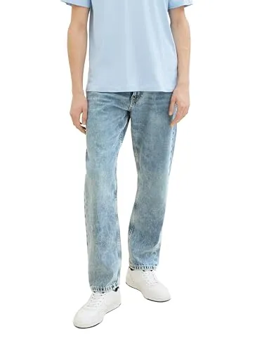 TOM TAILOR Denim Herren Loose Straight Fit Jeans, 10146 - Super Stone Blue - Jeans in 90's Loose Straight Fit, ideal für lässige Outfits. Aus pflegeleichtem Baumwoll-Stoff, kombiniert Komfort mit modernem Style.