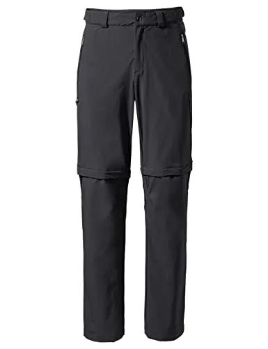 VAUDE Herren Mens Farley Stretch T-zip Pants III - Schwarz, 48 EU - Wanderhose für Outdoor-Aktivitäten mit T-Zip-Funktion zum schnellen Umwandeln in Shorts. Hoher Stretch-Anteil für maximale Bewegungsfreiheit und aus bluesign-zertifiziertem, wasserabweisendem Material.