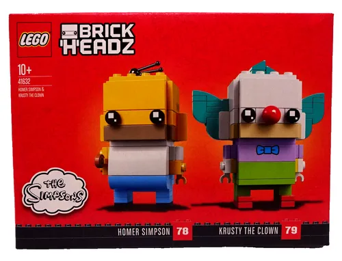 LEGO BRICKHEADZ: Homer Simpson & Krusty The Clown - 41632 - LEGO Komplette Sets & Packs, kreatives Bauvergnügen mit den beliebten Charakteren aus den Simpsons, ideal für Fans ab 10 Jahren.