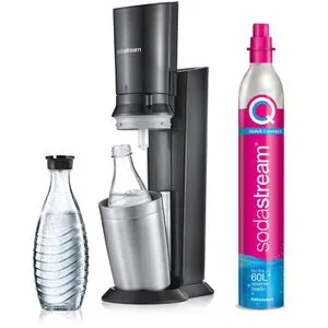 SodaStream Crystal 3.0 CQC - Wassersprudler Titan mit 1 Karaffe & 1 Zylinder, Quick-Connect-System für einfache Handhabung und umweltfreundliche Erfrischungen