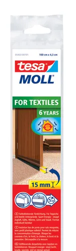 TESA tesamoll STANDARD Türdichtschiene für Textilböden, 43 mm x 1 m, braun