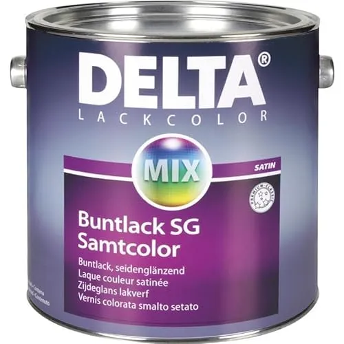 BAU DISCOUNT Delta Buntlack SG-Samtcolor Feuerrot RAL3000 seidenglänzend 2,5l Holz Metall Kunststoff streichen Innen Außen