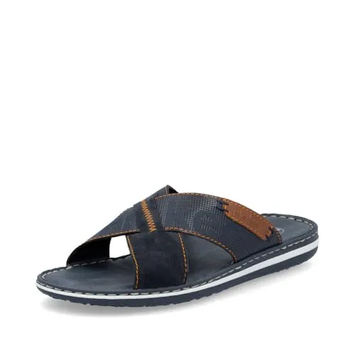 Rieker Herren Pantoletten 21098 - Bequeme Slipper für den Sommer - Wanderschuhe, komfortable Pantoletten mit flacher Sohle und zusätzlicher Weite für mehr Freiraum, ideal für warme Tage und entspannte Ausflüge.