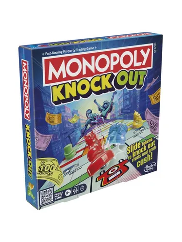 Hasbro Monopoly Knockout Family Party Game Quick-Playing Board Games for Ages 8+ 2-8 Players 20 Mins.