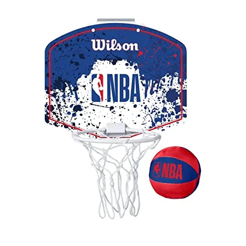 Wilson NBA Mini Basketball Hoop - Spielzeuge: Mini Basketball Hoop für drinnen und draußen, ideal für Basketballfans und perfektes Geschenk für Kinder.