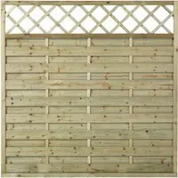 Plus Zaun Bergen mit Rankgitter 180 x 180 cm - Sichtschutzzäune mit Druckimprägnierung, langlebig und ideal für den Garten, bietet Sichtschutz und Platz für Kletterpflanzen.