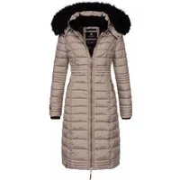 Navahoo Damen Winterjacke Umay – Lange Steppjacke mit Abnehmbarer Kapuze - Die stilvolle Damen Winterjacke Umay von Navahoo bietet optimalen Schutz gegen Kälte. Mit abnehmbarer Kapuze, kuscheligem Kunstfell und wasserabweisendem Material ist sie der ideale Begleiter für frostige Tage.