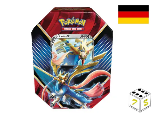 Pokémon Tin Box #85 Zacian V - Sammelkartenspiel - TCG OVP Displays mit 41 Karten, inklusive Promo und Booster. Ideal für Sammler und Fans der Pokémon Schwert & Schild Edition!