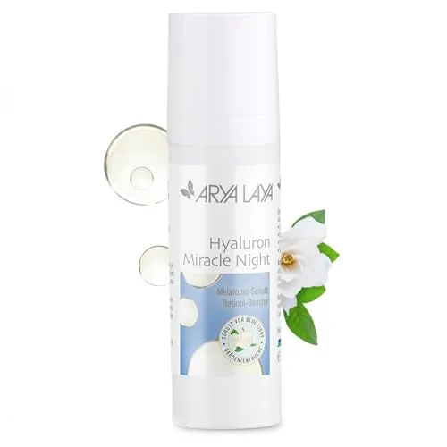 ARYA LAYA Hyaluron Miracle Night, 30 ml – Feuchtigkeit & Anti-Aging - Nachtpflege mit Hyaluronsäure und pflanzlichem Retinol für weniger Fältchen und verfeinerte Poren. Schützt vor blauem Licht und unterstützt die natürliche Regeneration der Haut.