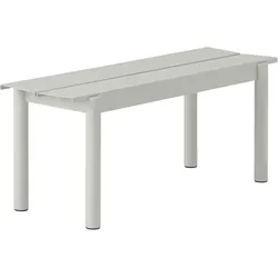 Muuto Linear Steel Gartenbank, 110 cm, grau