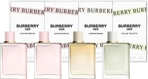 Burberry Her Miniatures Set Her Eau de Parfum, 5 ml + Her Eau de Parfum, 5 ml + Her London Dream Eau de Parfum, 5 ml + Her Eau de Toilette, 5 ml