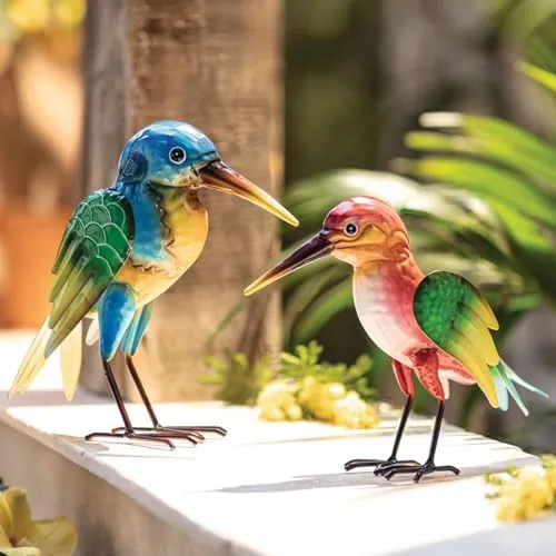 Metall Garten Dekofigur "Vogel" bunt – Stilvolle Gartendeko für Balkon und Terrasse - Hübsche Dekofigur in Form eines bunten Vogels, ideal für den Außenbereich. Aus robustem Metall gefertigt, bringt sie Farbe und Freude in Ihren Garten oder auf die Terrasse.