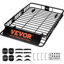 VEVOR Dachgepäckträger Korb Auto Dachkorb Universal 1630 x 990 x 152 mm, Dachgepäckträger Wanne 90 kg Tragfähigkeit Relingträger Fracht Gepä...