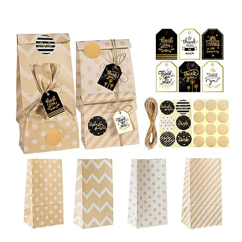 Pitxsgsia 24 Stück Taschen für Hochzeit, Einladungskarten, Grußkarten, Geschenktüte aus Papier, Geburtstag