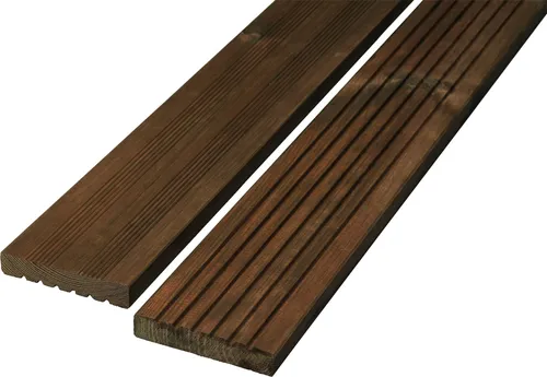 Rettenmeier Terrassendiele Kiefer 200 x 14,5 x 2,8 cm grob/fein teakbraun