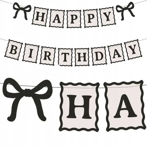 Baner "Happy Birthday - Kokardki", PartyDeco, 1m PartyDeco